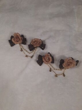 Innocent World Brown Rose Chain Hair Ornaments | Set of 2 🎀